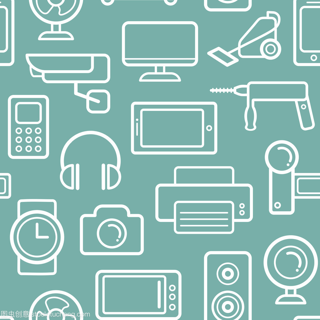 無(wú)縫圖案集 家用電器及電子產(chǎn)品的藝術(shù)與實(shí)用融合